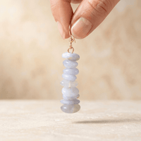 Purple Agate Gold Stack Drop Earrings