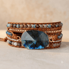 Handmade Labradorite Leather Wrap Bracelet