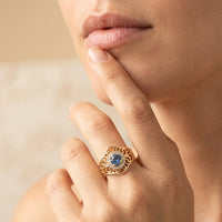 Vintage Silver Artistic Floral Ring