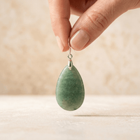Natural Green Aventurine Silver Teardrop Earrings