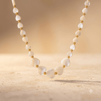Natural Seashell Gold Bead Necklace