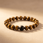 Natural Tiger Eye Black Onyx Bead Bracelet