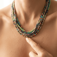 Colorful Gemstone Beaded Gold Layered Necklace