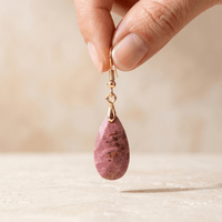 Natural Rhodonite Faceted Drop Earrings
