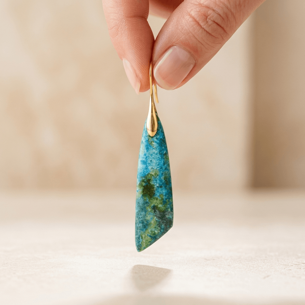 Green Blue Turquoise Jasper Drop Earrings