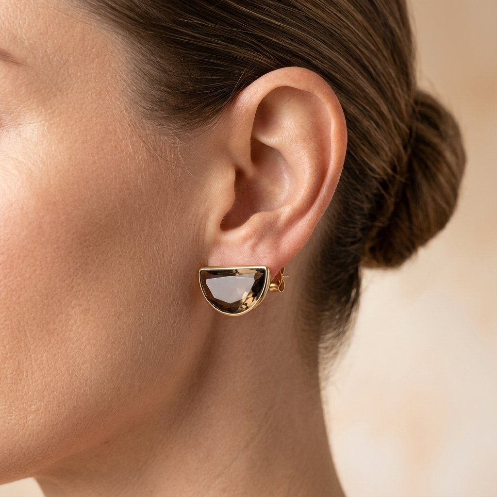 Boho Gold Semicircle Transparent Earrings