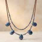 Natural Sodalite Teardrop Beaded Necklace