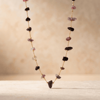 Multistone Gold Chain Tourmaline Pendant Necklace