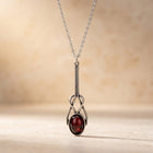 Vintage Silver Garnet Filigree Necklace