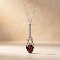 Vintage Silver Garnet Filigree Necklace