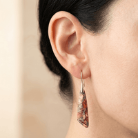 Red Regalite Stone Silver Teardrop Earrings