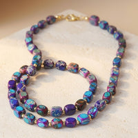 Bohemian Purple Turquoise Cushion Bead Necklace