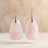 Rose Quartz Sterling Silver Teardrop Earrings