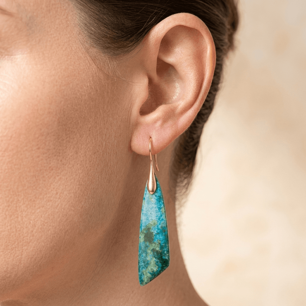 Green Blue Turquoise Jasper Drop Earrings