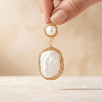 Gold Wire Pearl Drop Earrings