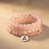 Natural Rose Quartz Mala Beads Prayer Bracelet