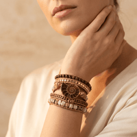 Natural Ammonite Fossil Leather Wrap Bracelet
