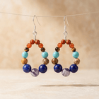 Chakra Natural Stone Bead Drop Earrings