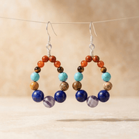 Chakra Natural Stone Bead Drop Earrings