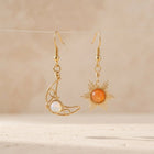 Celestial Gold Moon Sun Earrings