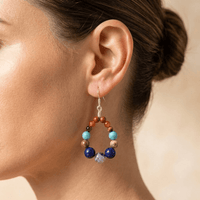 Chakra Natural Stone Bead Drop Earrings