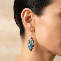 Imperial Jasper Teardrop Silver Drop Earrings