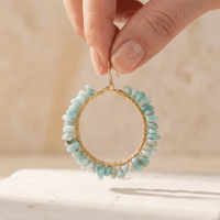 Balancing Amazonite Hoop Earrings