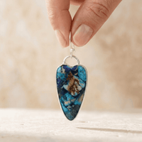 Azurite Blue Turquoise Sterling Silver Teardrop Earrings