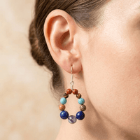 Chakra Natural Stone Bead Drop Earrings