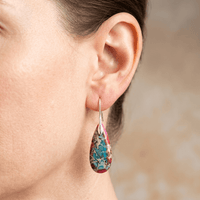 Red Turquoise Imperial Jasper Teardrop Earrings