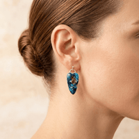 Azurite Blue Turquoise Sterling Silver Teardrop Earrings