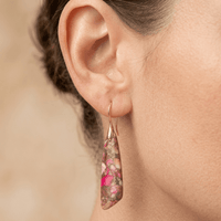 Pink Tourmaline Gold Drop Earrings