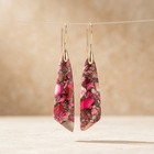 Pink Tourmaline Gold Drop Earrings