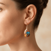 Colorful Resin Gold Teardrop Earrings