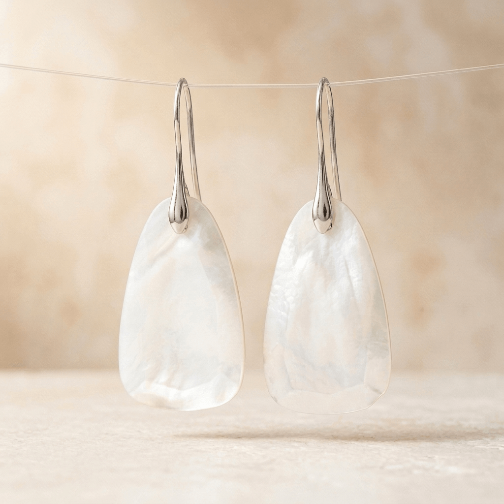 Natural Mother of Pearl Teardrop Earrings