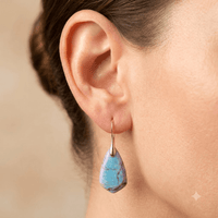 Blue Purple Jasper Gold Drop Earrings