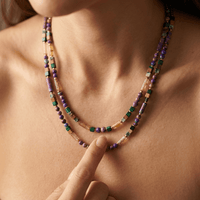 Purple Jasper Mixed Gemstone Beaded Necklace