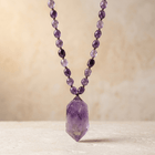 Natural Amethyst Point Pendant Necklace