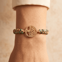 Natural African Turquoise Gold Tree Of Life Bracelet