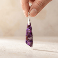 Purple Jasper Silver Teardrop Drop Earrings