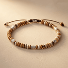 Natural Jasper Disc Beaded Brown Bracelet