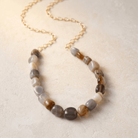 Natural Botswana Agate Chunky Beaded Necklace