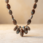 Natural Jasper Gold Oval Bead Necklace