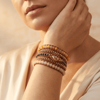 Boho Leather Citrine Wrap Bracelet