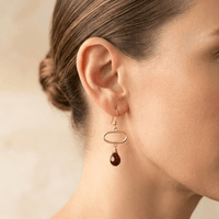 Red Jasper Gold Oval Drop Earrings