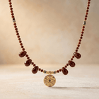 Red Jasper Gold Egyptian Eye Charm Necklace