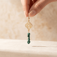 Natural Chrysocolla Gold Chakra Drop Earrings