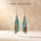 Natural Amazonite Silver Teardrop Earrings