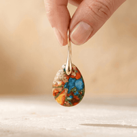 Colorful Resin Gold Teardrop Earrings