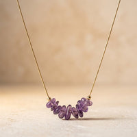 Bohemian Gold Amethyst Chip Necklace